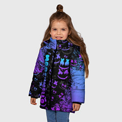 Куртка зимняя для девочки Marshmello логотип, цвет: 3D-светло-серый — фото 2
