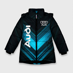 Куртка зимняя для девочки Audi sport auto, цвет: 3D-черный