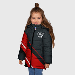 Куртка зимняя для девочки Audi sport red, цвет: 3D-черный — фото 2
