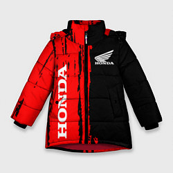 Куртка зимняя для девочки Honda марка авто, цвет: 3D-красный