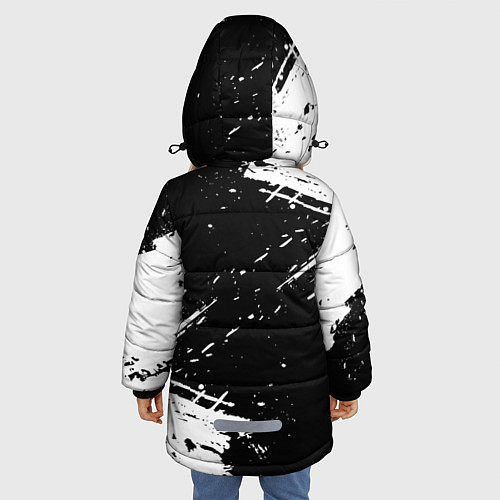 Зимняя куртка для девочки Honda Брызги Красок / 3D-Светло-серый – фото 4