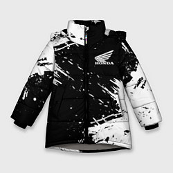 Куртка зимняя для девочки Honda Брызги Красок, цвет: 3D-светло-серый