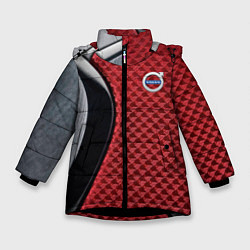 Куртка зимняя для девочки Volvo Logo Texture, цвет: 3D-черный