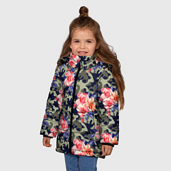 Куртка зимняя для девочки Military rose, цвет: 3D-светло-серый — фото 2