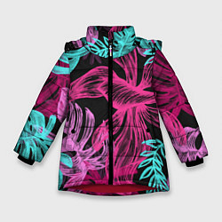 Куртка зимняя для девочки Папоротниковый неон, цвет: 3D-красный