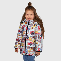 Куртка зимняя для девочки Рок Музыкант, цвет: 3D-красный — фото 2