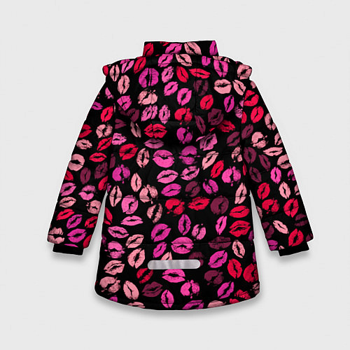 Зимняя куртка для девочки Покрытый поцелуями / 3D-Красный – фото 2