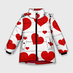 Зимняя куртка для девочки Красные сердечки Heart