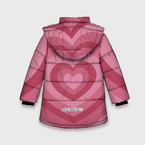 Зимняя куртка для девочки Сердца LOVE / 3D-Красный – фото 2