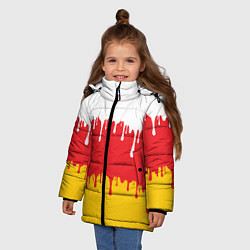 Куртка зимняя для девочки Северная Осетия Алания потёки, цвет: 3D-черный — фото 2