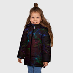 Куртка зимняя для девочки CURVE NEON ABSTRACTION, цвет: 3D-светло-серый — фото 2