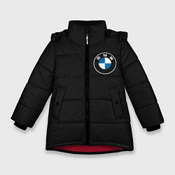 Куртка зимняя для девочки BMW LOGO CARBON ЧЕРНЫЙ КАРБОН, цвет: 3D-красный