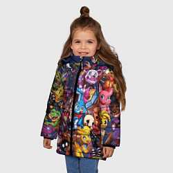 Куртка зимняя для девочки Cute Fnaf Pattern, цвет: 3D-светло-серый — фото 2