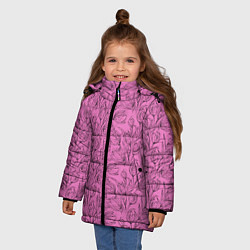Куртка зимняя для девочки Узор тюльпанов, цвет: 3D-светло-серый — фото 2