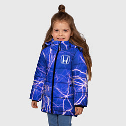 Куртка зимняя для девочки HONDA хонда молнии, цвет: 3D-черный — фото 2