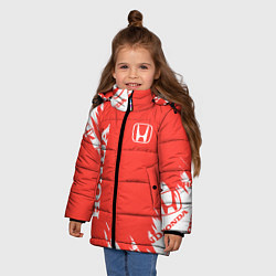 Куртка зимняя для девочки Хонда sport, цвет: 3D-светло-серый — фото 2