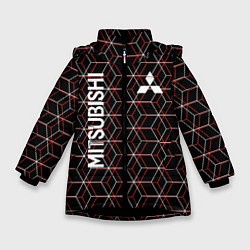 Куртка зимняя для девочки Mitsubishi митсубиси, цвет: 3D-черный