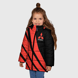 Куртка зимняя для девочки Митсубиси Mitsubishi Спорт, цвет: 3D-красный — фото 2