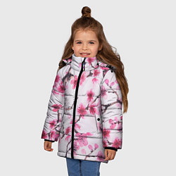Куртка зимняя для девочки Мазки весны, цвет: 3D-черный — фото 2