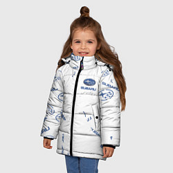 Куртка зимняя для девочки Subaru субару Паттерн, цвет: 3D-светло-серый — фото 2
