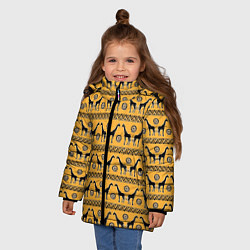 Куртка зимняя для девочки Жирафы Сафари, цвет: 3D-черный — фото 2