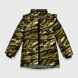 Куртка зимняя для девочки Цифровой Охотничий Камуфляж, цвет: 3D-светло-серый