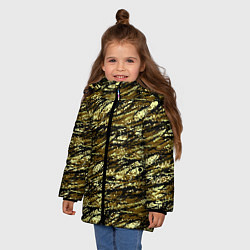 Куртка зимняя для девочки Цифровой Охотничий Камуфляж, цвет: 3D-светло-серый — фото 2