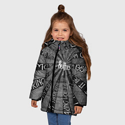 Куртка зимняя для девочки Beatles черно-белый, цвет: 3D-черный — фото 2