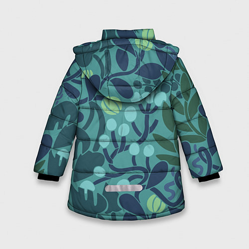 Зимняя куртка для девочки Запутанные растения / 3D-Красный – фото 2