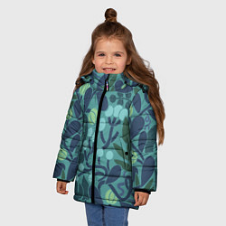 Куртка зимняя для девочки Запутанные растения, цвет: 3D-красный — фото 2