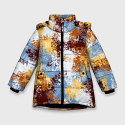 Куртка зимняя для девочки Камуфляж Василиск Капель, цвет: 3D-черный