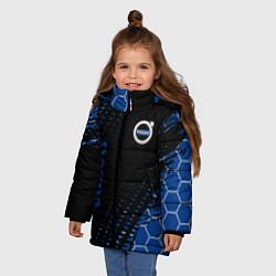 Куртка зимняя для девочки Volvo - Вольво Sport соты, цвет: 3D-черный — фото 2