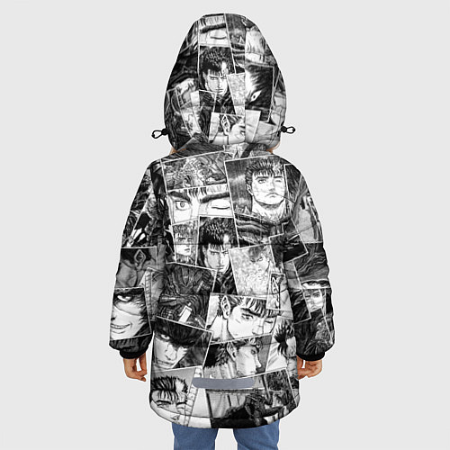 Зимняя куртка для девочки Berserk pattern / 3D-Светло-серый – фото 4