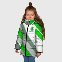 Куртка зимняя для девочки Skoda: Sport, цвет: 3D-светло-серый — фото 2