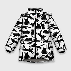 Куртка зимняя для девочки Домашний котик, цвет: 3D-светло-серый