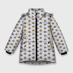 Куртка зимняя для девочки Веселые пчелы в полете, цвет: 3D-светло-серый