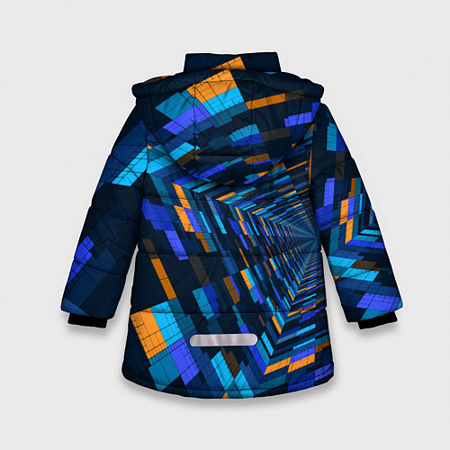 Зимняя куртка для девочки Geometric pattern Fashion Vanguard / 3D-Красный – фото 2