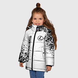 Куртка зимняя для девочки Lexus texture Трещины, цвет: 3D-черный — фото 2