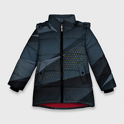 Куртка зимняя для девочки Абстракция с темным фоном, цвет: 3D-красный