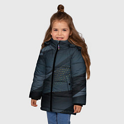 Куртка зимняя для девочки Абстракция с темным фоном, цвет: 3D-красный — фото 2