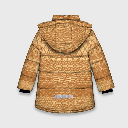 Зимняя куртка для девочки Геометрический узор абстрактный ритм / 3D-Красный – фото 2