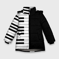 Куртка зимняя для девочки Черно-Белое Пианино Piano, цвет: 3D-светло-серый