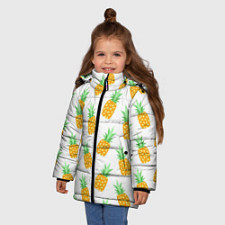 Куртка зимняя для девочки Поле ананасов, цвет: 3D-красный — фото 2