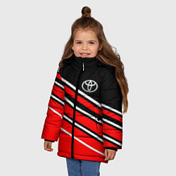 Куртка зимняя для девочки Toyot полосы, цвет: 3D-светло-серый — фото 2
