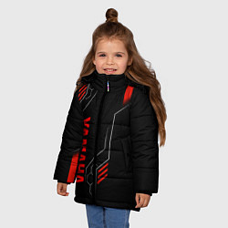 Куртка зимняя для девочки YAMAHA - ТЕХНОЛОГИИ КРАСНЫЙ, цвет: 3D-черный — фото 2