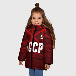 Куртка зимняя для девочки СССР КРАСНЫЕ ЛИНИИ, цвет: 3D-черный — фото 2