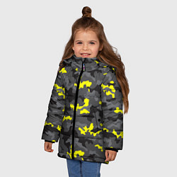 Куртка зимняя для девочки Камуфляж Серо-Чёрный, цвет: 3D-светло-серый — фото 2