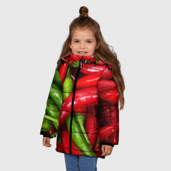 Куртка зимняя для девочки Жгучие перцы, цвет: 3D-красный — фото 2