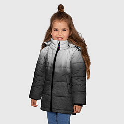 Куртка зимняя для девочки Туманный лес - туман, цвет: 3D-черный — фото 2