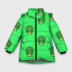 Куртка зимняя для девочки АБСТРАКТНЫЙ МИНИМАЛИЗМ, цвет: 3D-светло-серый